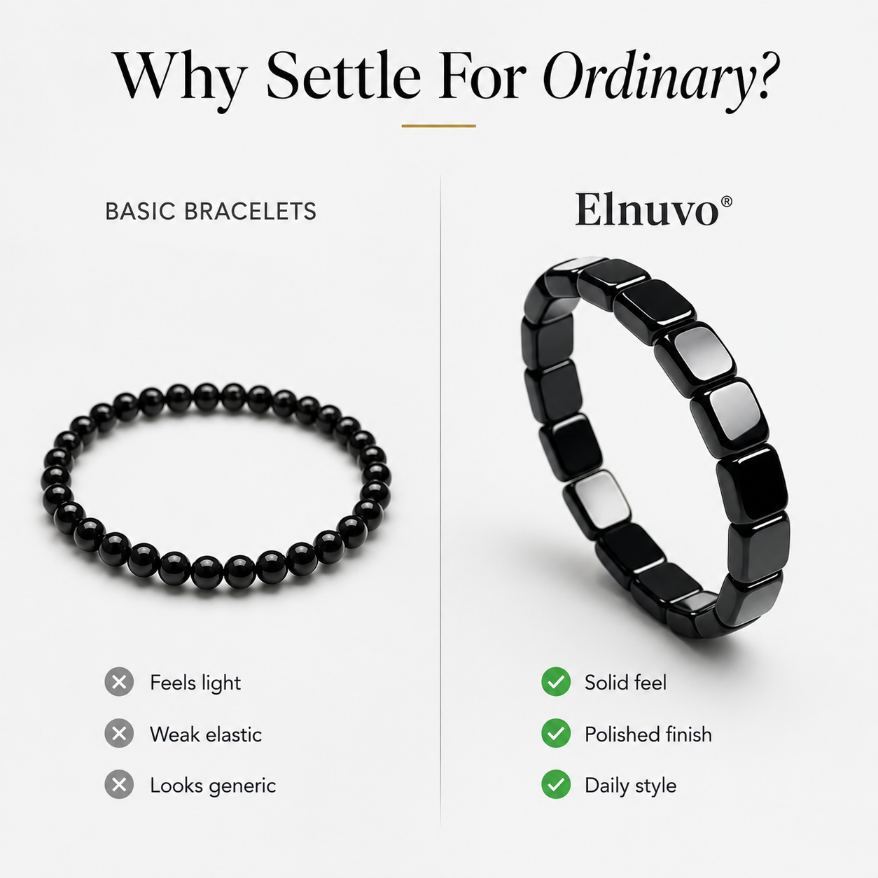 Varenloey® Men’s Hematite Strength Bracelet