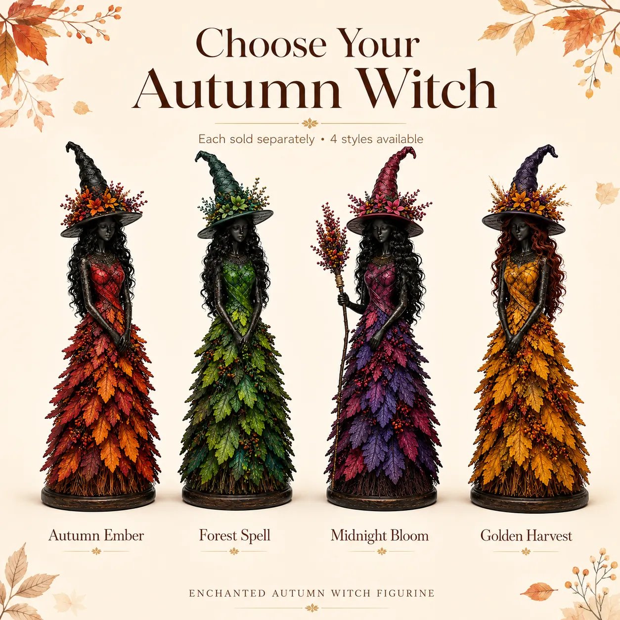 🔥LAST DAY 50% OFF - 🧙‍♀️Enchanted Autumn Witch Figurine (📦 Free Shipping)