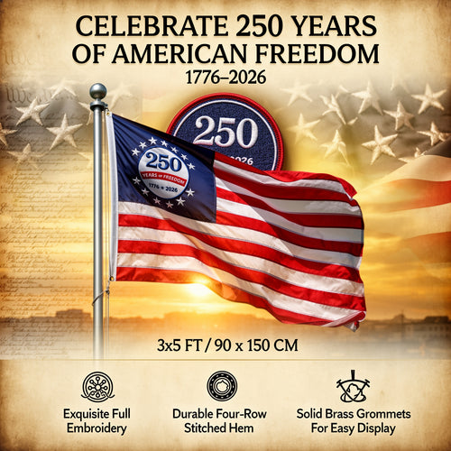 Last Day 51% OFF🔥250th Anniversary USA Commemorative Flag (3x5 Ft),Double-Sided Embroidered