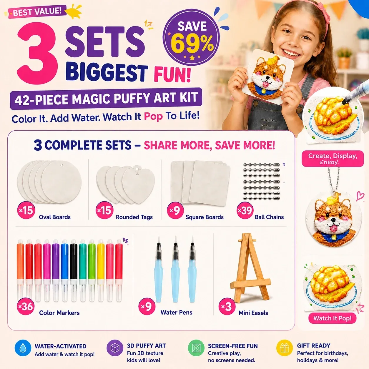 🔥🔥Last Day 69% off 3D Puffy Texture Paper- Turn Simple Drawings Into Fun Puffy 3D Art🪄