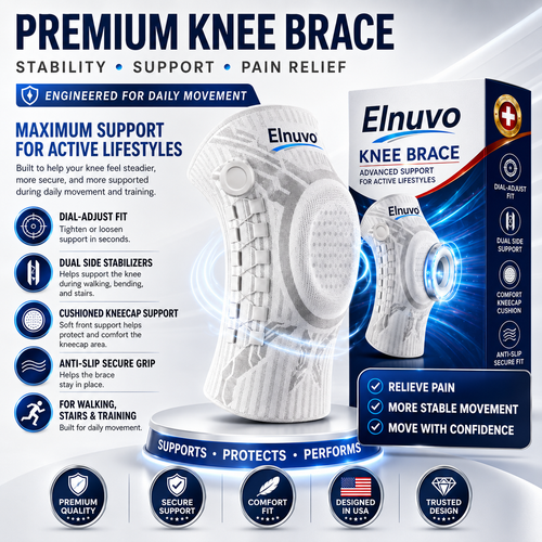 Elnuvo Advanced Adjustable Multi-Function Sports Knee Support Brace