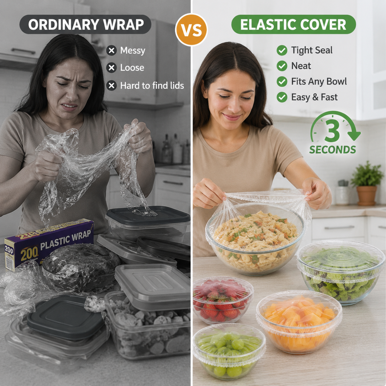 ⏳LAST DAY SALE 50% OFF!!🔥Varenloey® Disposable Stretch Food Covers for Bowls & Plates