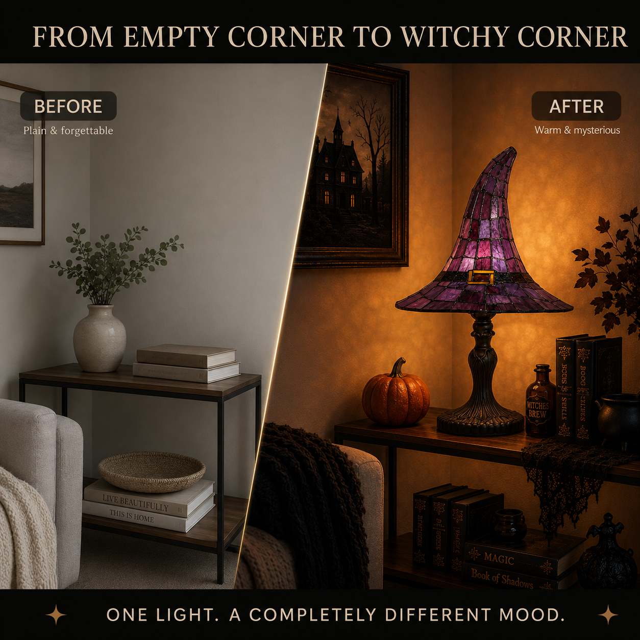 Varenloey® 🧙‍♀️ Stained-Resin-Style Witch Hat Lamp