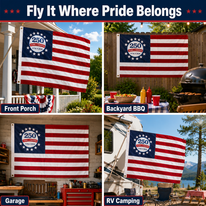 Last Day 51% OFF🔥250th Anniversary USA Commemorative Flag (3x5 Ft),Double-Sided Embroidered