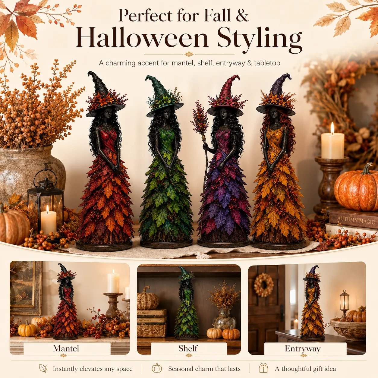 🔥LAST DAY 50% OFF - 🧙‍♀️Enchanted Autumn Witch Figurine (📦 Free Shipping)