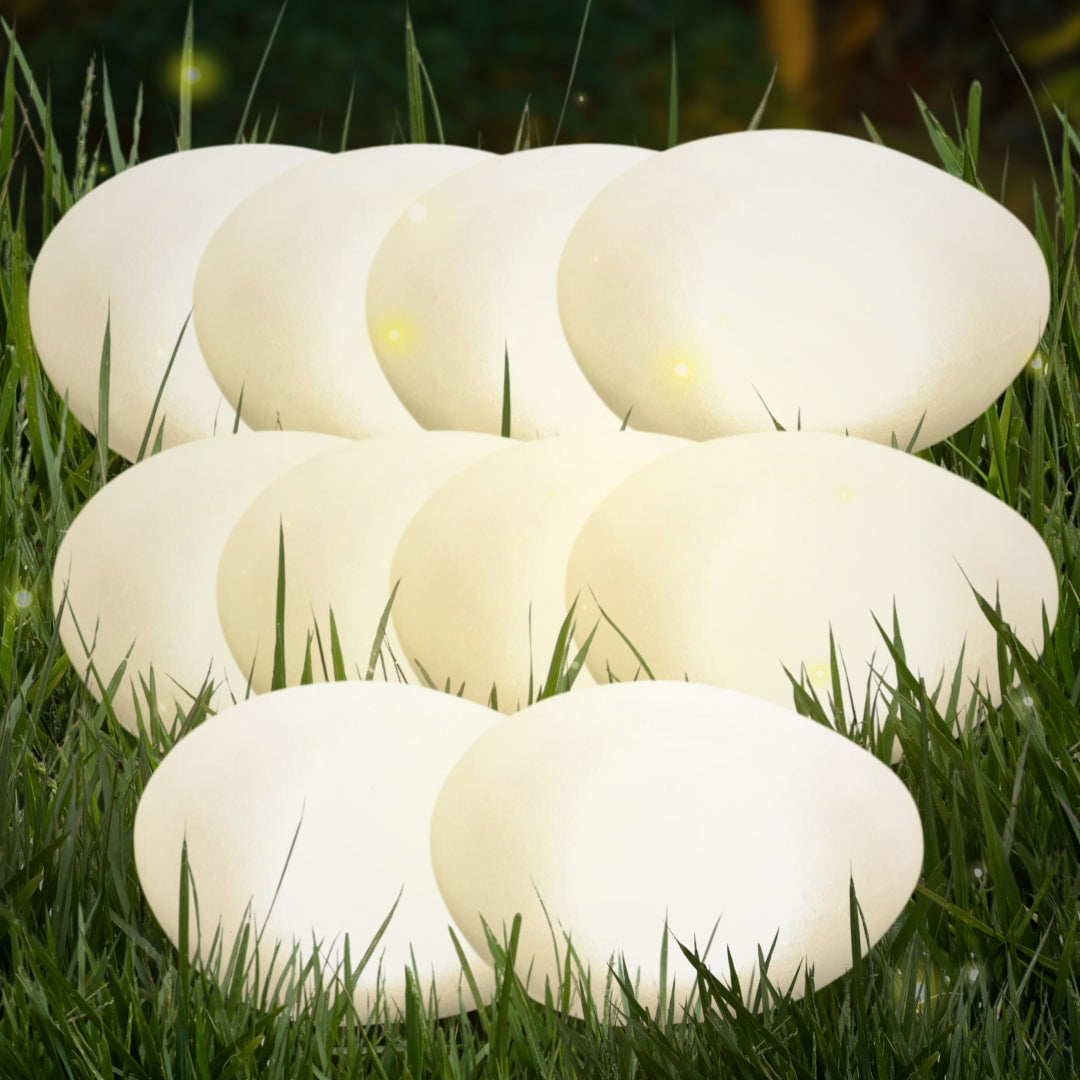 Solar Stone Light - 12" Cobblestone Shape