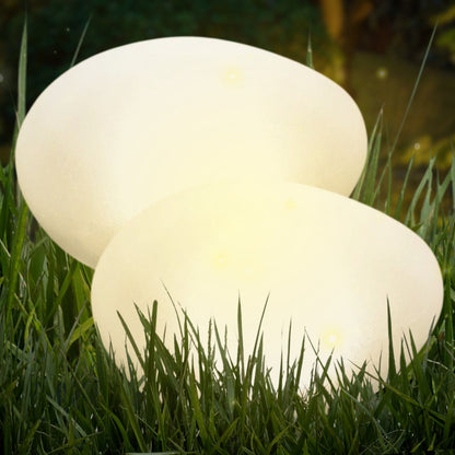 Solar Stone Light - 12" Cobblestone Shape