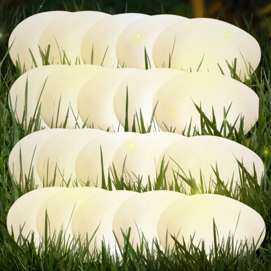 Solar Stone Light - 12" Cobblestone Shape