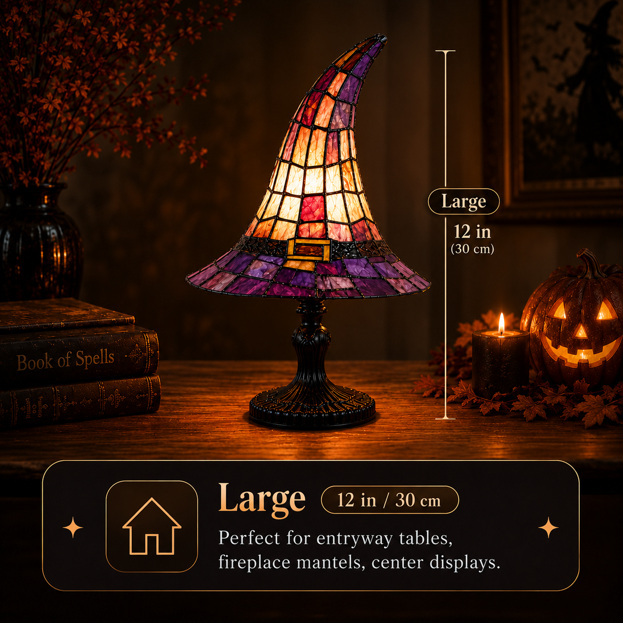 Varenloey® 🧙‍♀️ Stained-Resin-Style Witch Hat Lamp