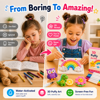 🔥🔥Last Day 69% off 3D Puffy Texture Paper- Turn Simple Drawings Into Fun Puffy 3D Art🪄