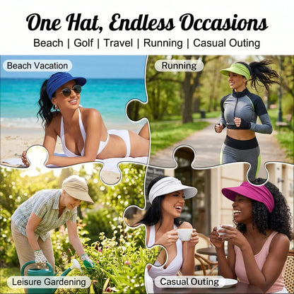 🔥 Summer Hot Sale 60% OFF💕UPF 50+ Sun Visor Ponytail Hat