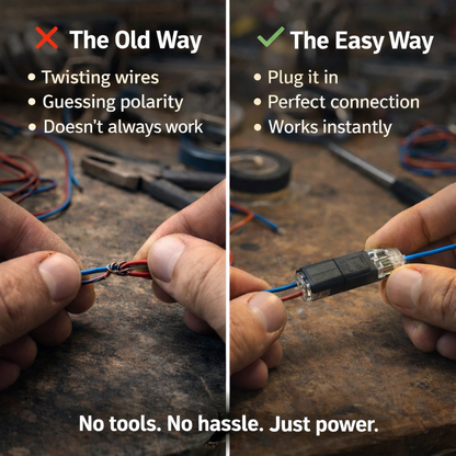 Double Wire Plug in Connector Ultimate DIY Wiring Kit