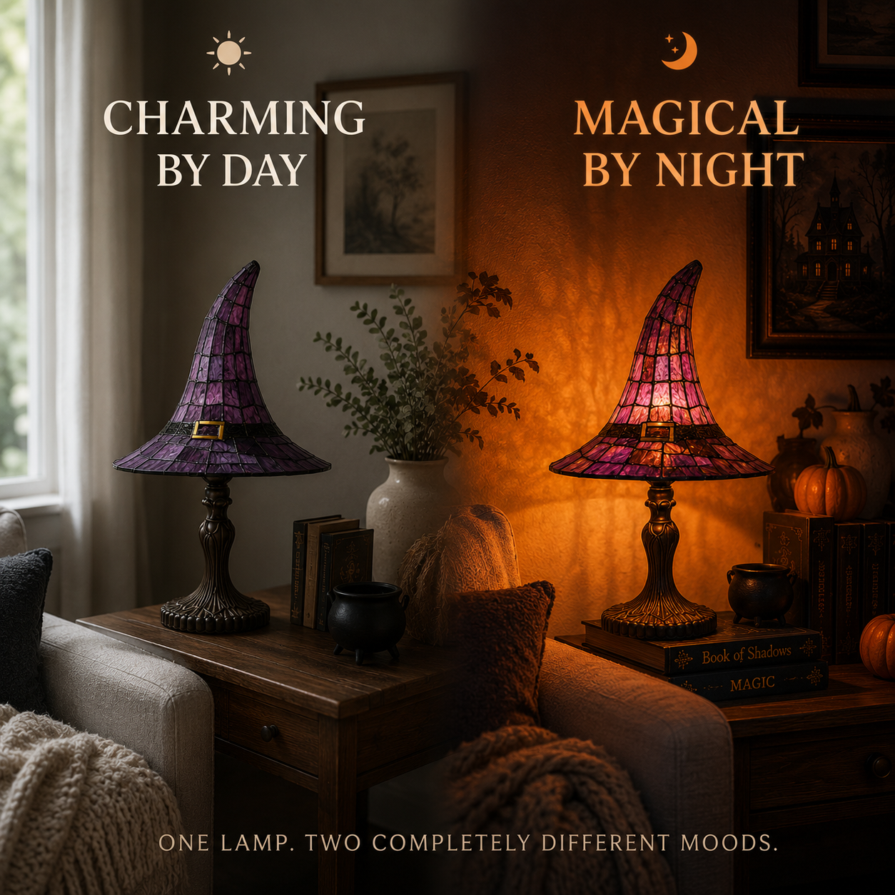 Varenloey® 🧙‍♀️ Stained-Resin-Style Witch Hat Lamp