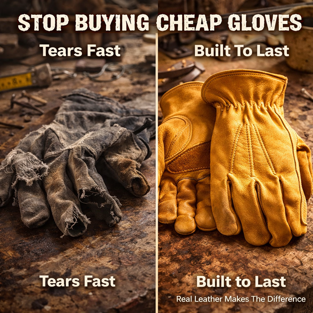 Built Like It Used To Be — Real Cowhide Work Gloves