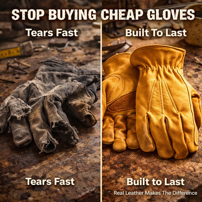 Built Like It Used To Be — Real Cowhide Work Gloves