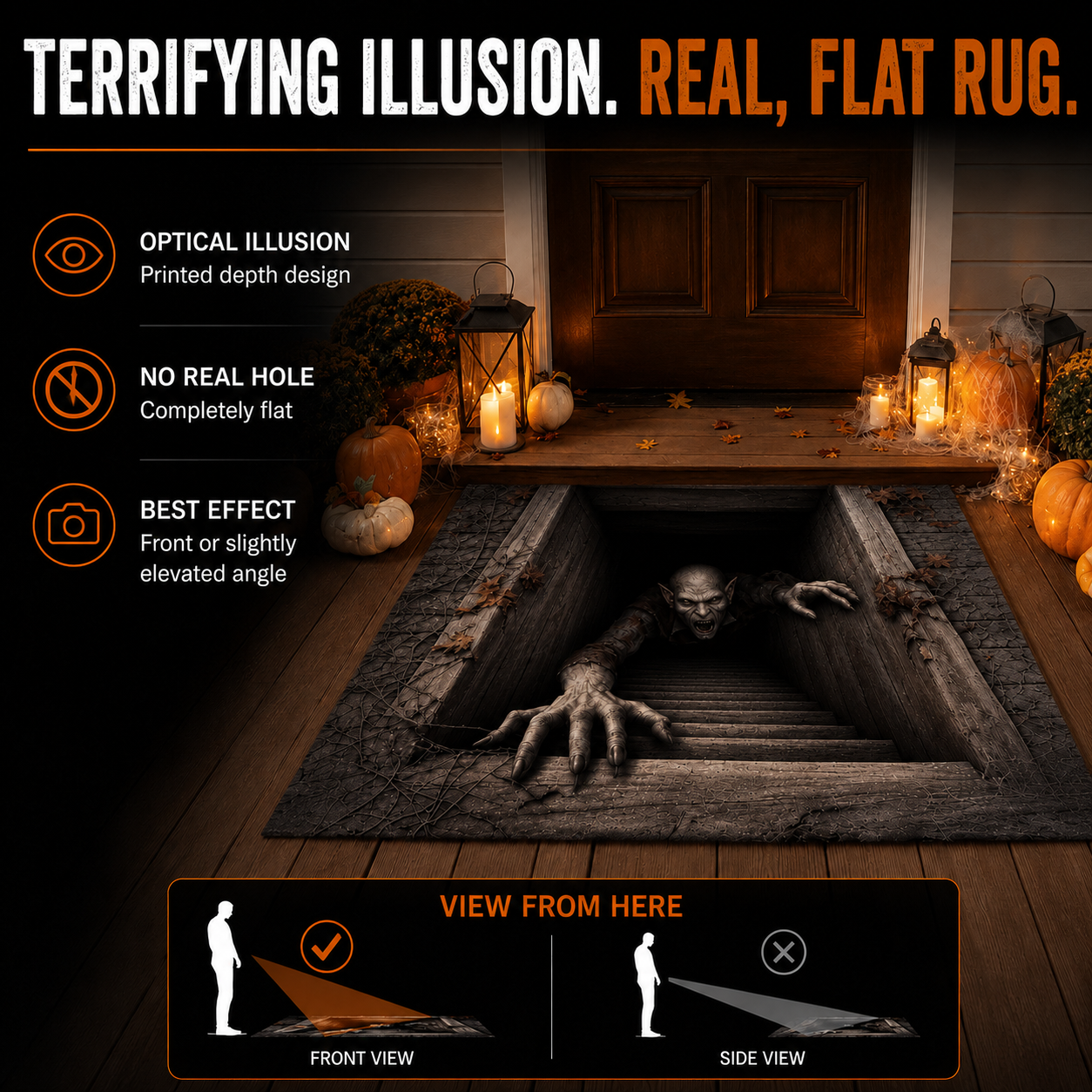 Varenloey® Creeping Ghoul 3D Illusion Rug