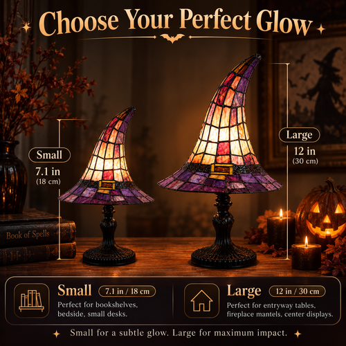 Varenloey® 🧙‍♀️ Stained-Resin-Style Witch Hat Lamp