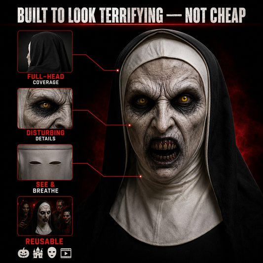 🔥 Limited-Time 50% OFF 🎃 Possessed Nun Halloween Mask – Creepy Latex Costume for Parties & Haunted Houses