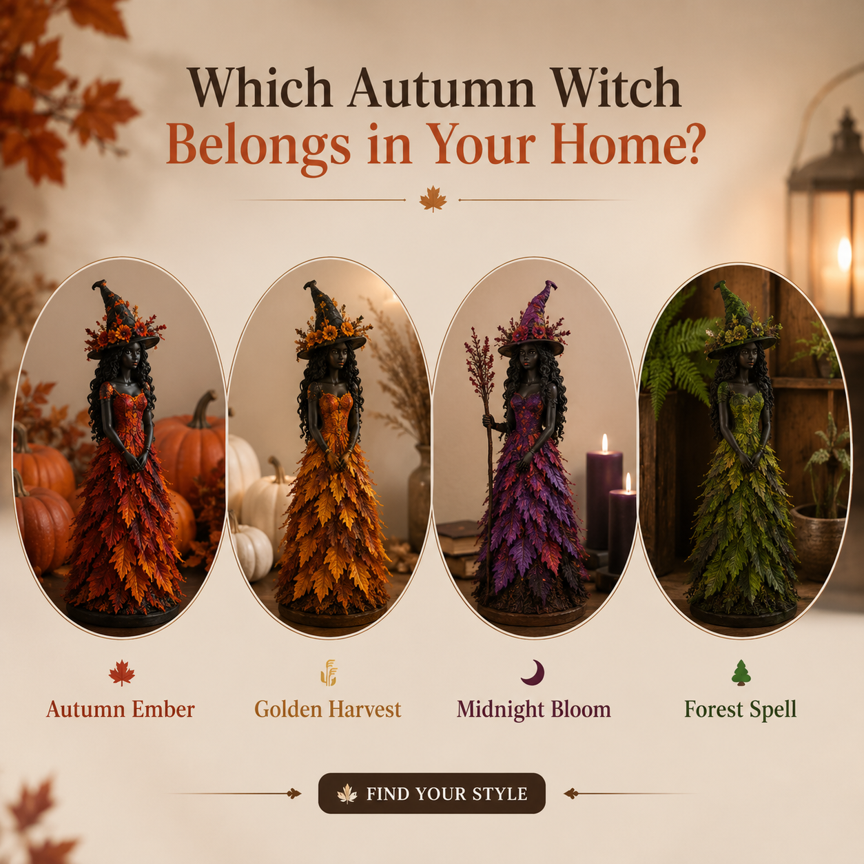 🔥LAST DAY 50% OFF - 🧙‍♀️Enchanted Autumn Witch Figurine (📦 Free Shipping)