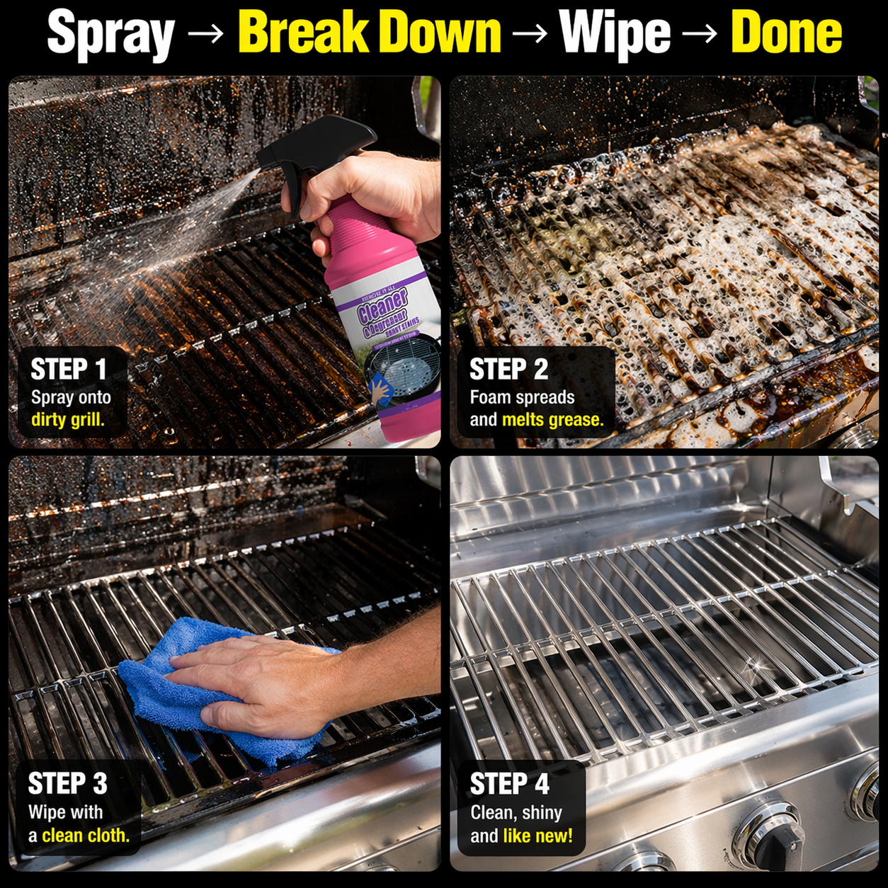 🔥Specialized Grill Cleaner — Heavy Grease, Gone Fast 🍢💦