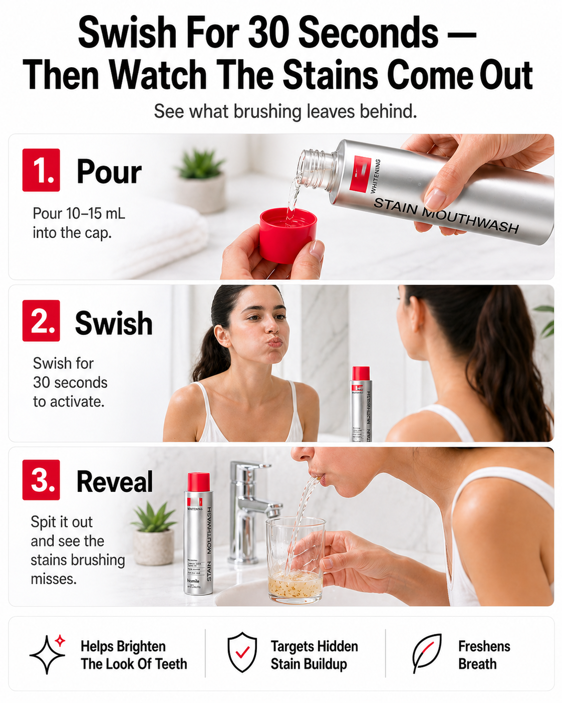 EINUVO®3-in-1 Stain-Removing Whitening Mouthwash