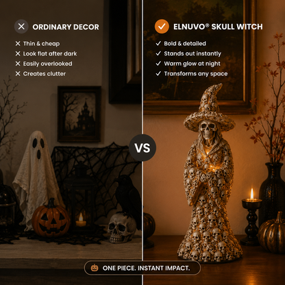💀Varenloey® Glow Skull Witch Resin Halloween Decor Statue