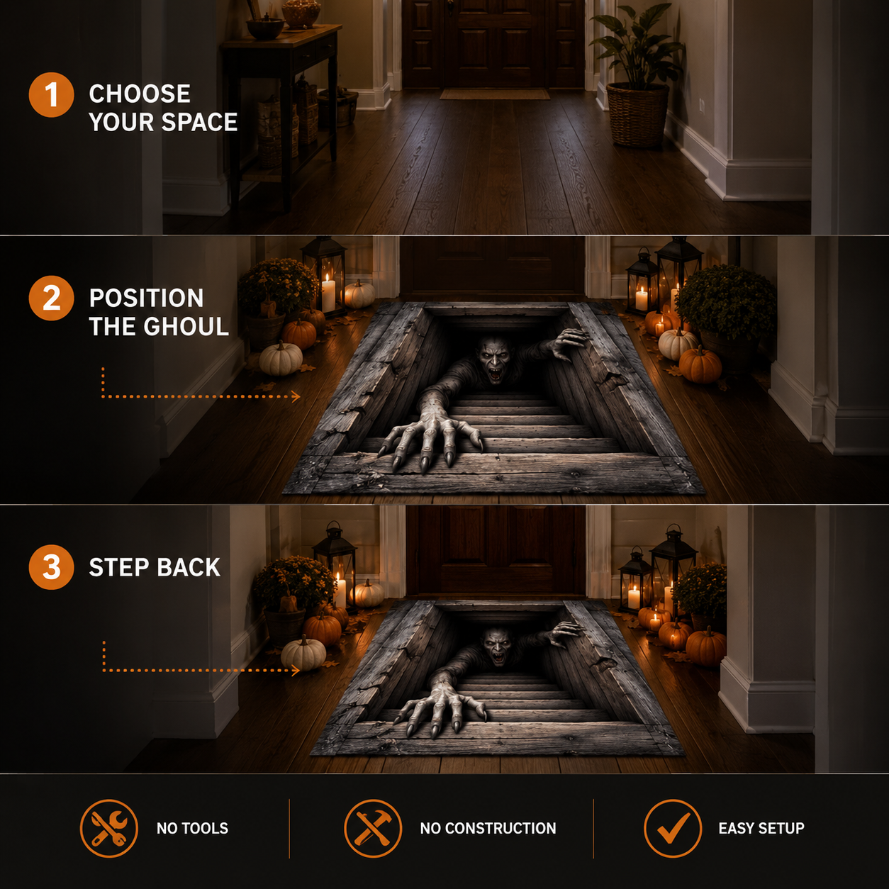 Varenloey® Creeping Ghoul 3D Illusion Rug