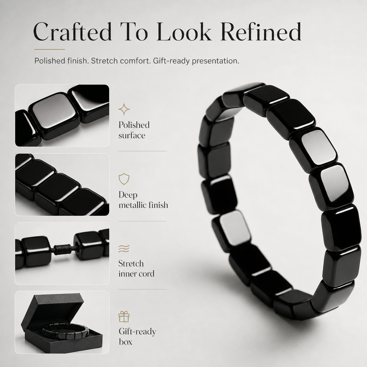Varenloey® Men’s Hematite Strength Bracelet