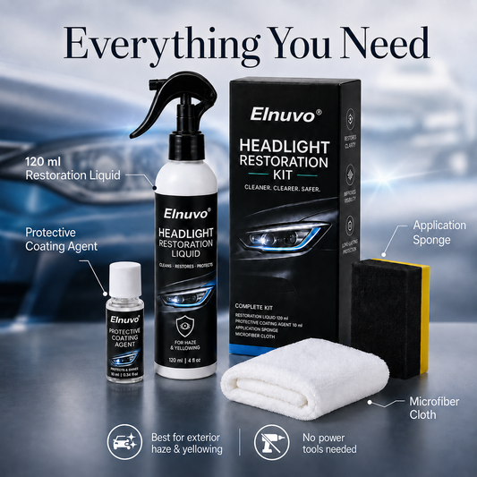 🚘Automotive Headlight Restoration Kit – 💡Restore Foggy & Yellowed Lenses