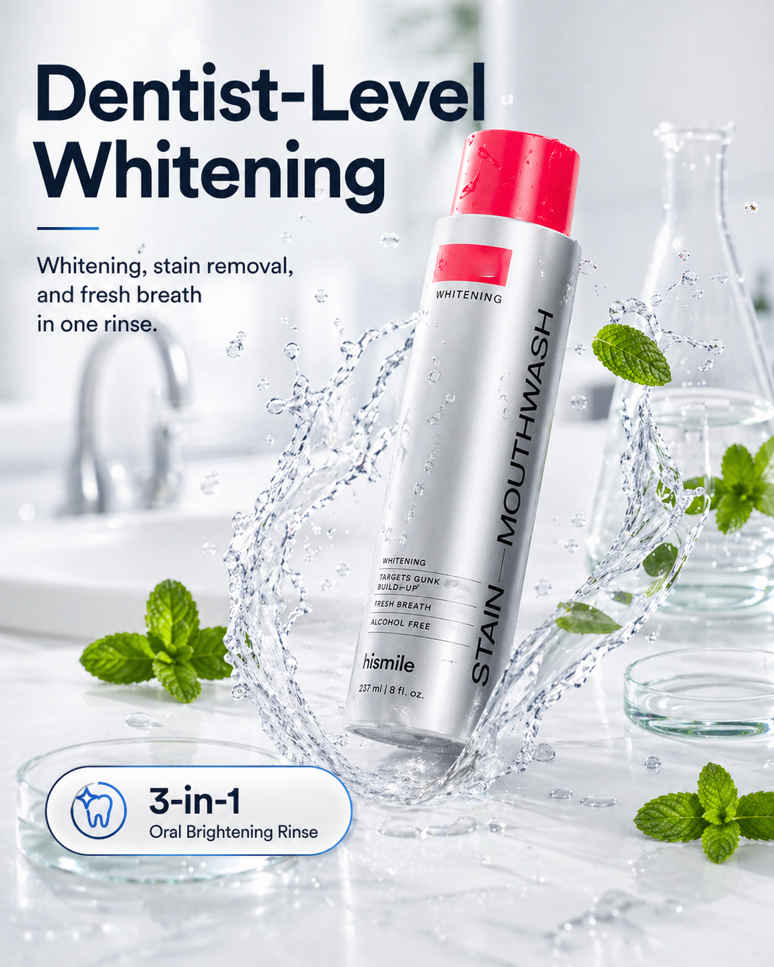 EINUVO®3-in-1 Stain-Removing Whitening Mouthwash