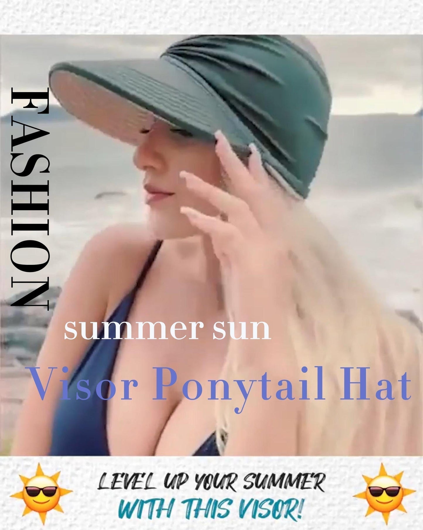🔥 Summer Hot Sale 60% OFF💕UPF 50+ Sun Visor Ponytail Hat