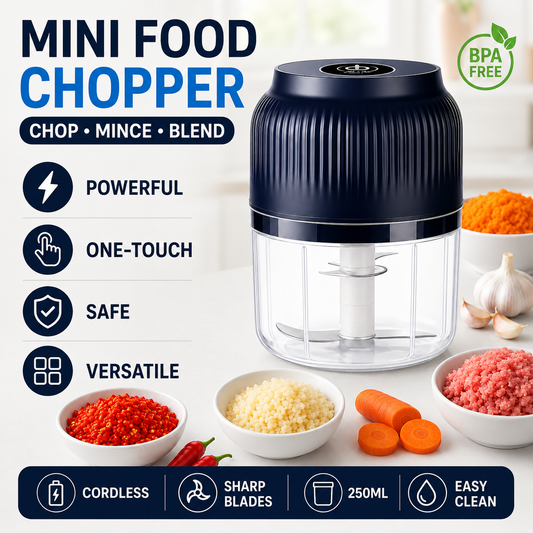 ⚡ Cordless Mini Food Chopper – Chop, Mince & Blend in Seconds