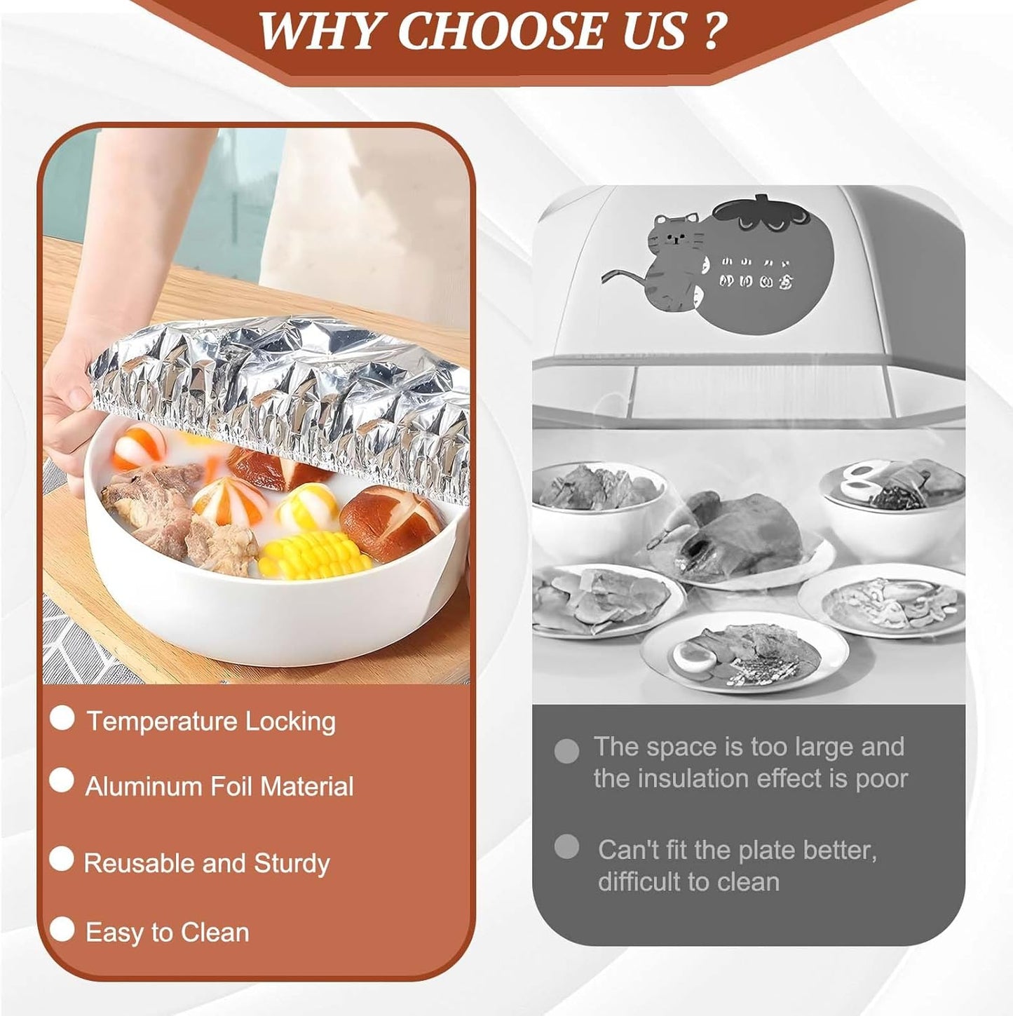 🔥LAST DAY SALE 74% OFF Home dining table & food container aluminum foil heat-retaining cover