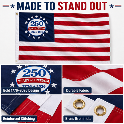 Last Day 51% OFF🔥250th Anniversary USA Commemorative Flag (3x5 Ft),Double-Sided Embroidered