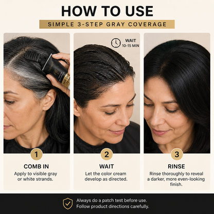 Varenloey® Comb - In Hair DyeCream for Gray Coverage -Natural Black & Dark Brown