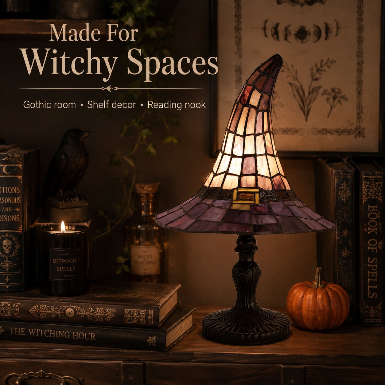 Varenloey® 🧙‍♀️ Stained-Resin-Style Witch Hat Lamp