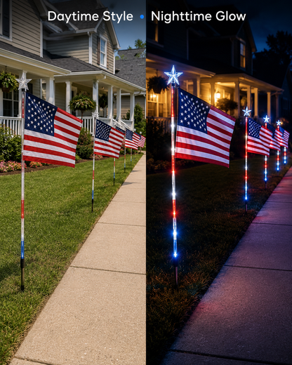 8 Pack Solar Flag Lights 4th of July Decorations Outdoor