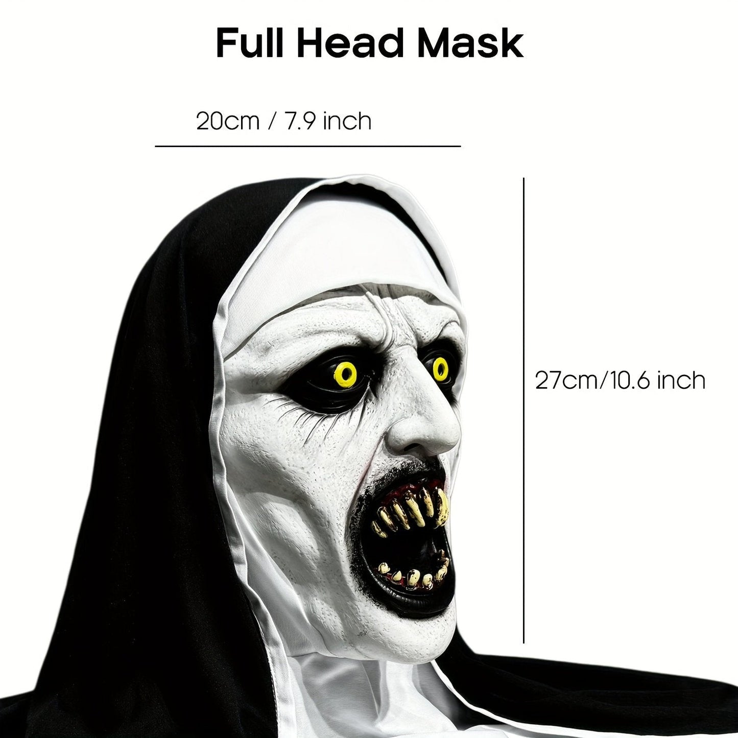 🔥 Limited-Time 50% OFF 🎃 Possessed Nun Halloween Mask – Creepy Latex Costume for Parties & Haunted Houses