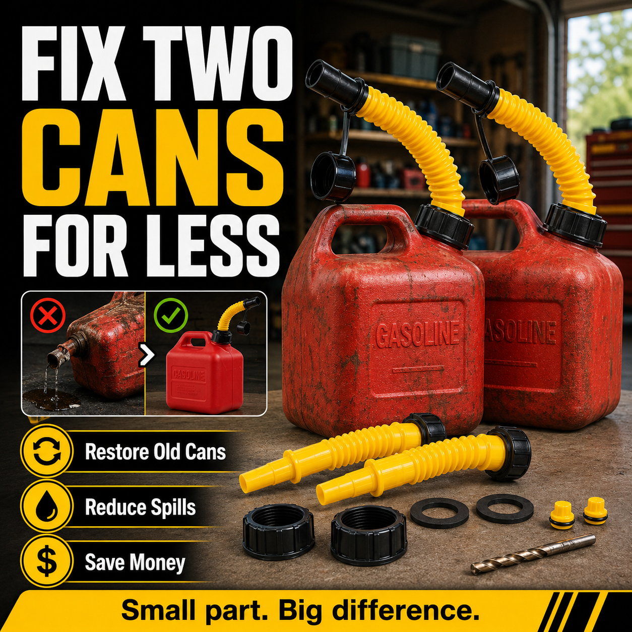 2-Pack Gas Can Spout Replacement Kit