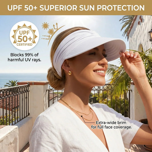 🔥 Summer Hot Sale 60% OFF💕UPF 50+ Sun Visor Ponytail Hat