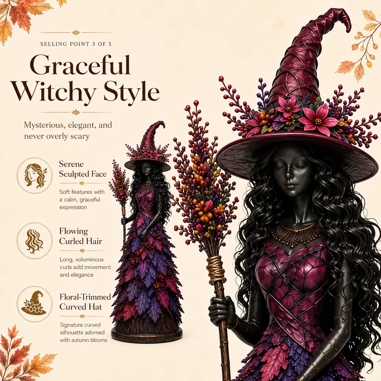 🔥LAST DAY 50% OFF - 🧙‍♀️Enchanted Autumn Witch Figurine (📦 Free Shipping)
