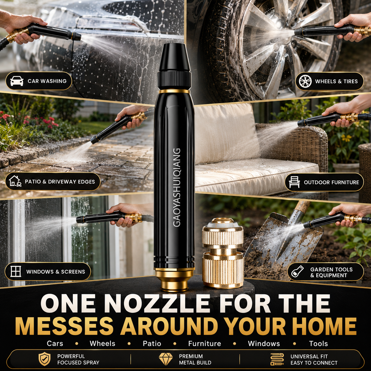 Limited-Time 50%OFF 🎉—Elnuvo™ PowerJet Pro Nozzle 💦 With 4 Premium Metal Adapters