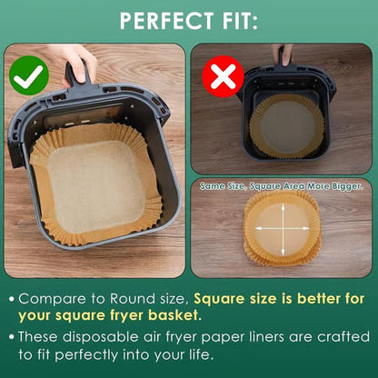 100Pcs Parchment Paper Air Fryer Paper Liners
