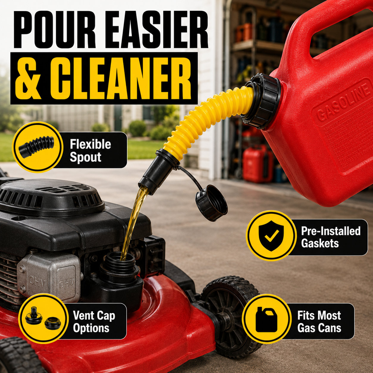 2-Pack Gas Can Spout Replacement Kit