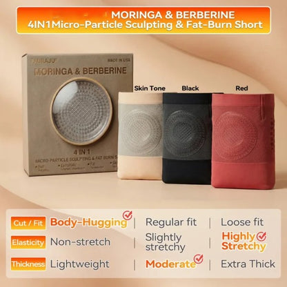 [🏆🏆 Official Brand Store] EINUVO®2026 Moringa & Berberine 4-In-1 Micro- Particle Sculpting & Fat-Burn Shorts
